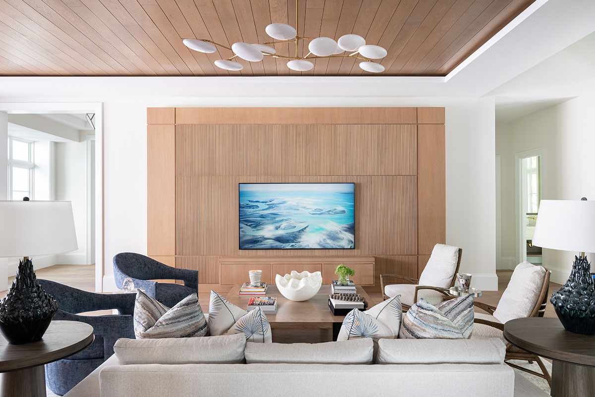 Living Room - Aqualane Shores Coastal Contemporary Interior Design