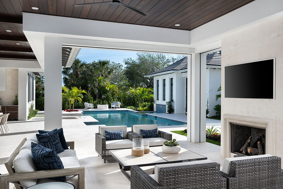 Patio Pool - Aqualane Shores Coastal Contemporary Interior Design
