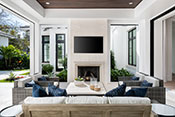 Outdoor Living Area - Aqualane Shores Coastal Contemporary Interior Design