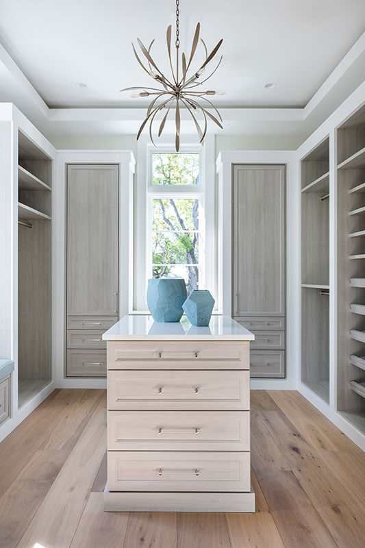 Master Closet - Aqualane Shores Coastal Contemporary Interior Design