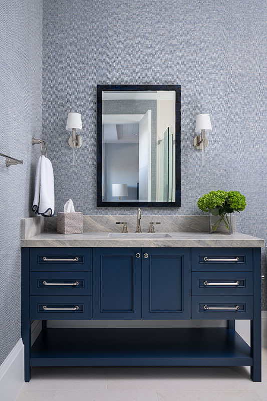 Guest Bath - Aqualane Shores Coastal Contemporary Interior Design