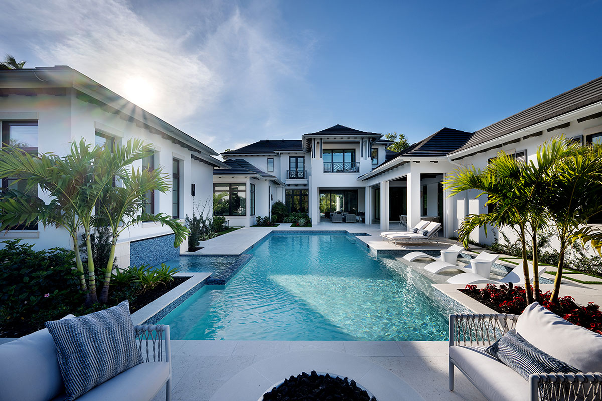 Exterior Pool - Aqualane Shores Coastal Contemporary Interior Design