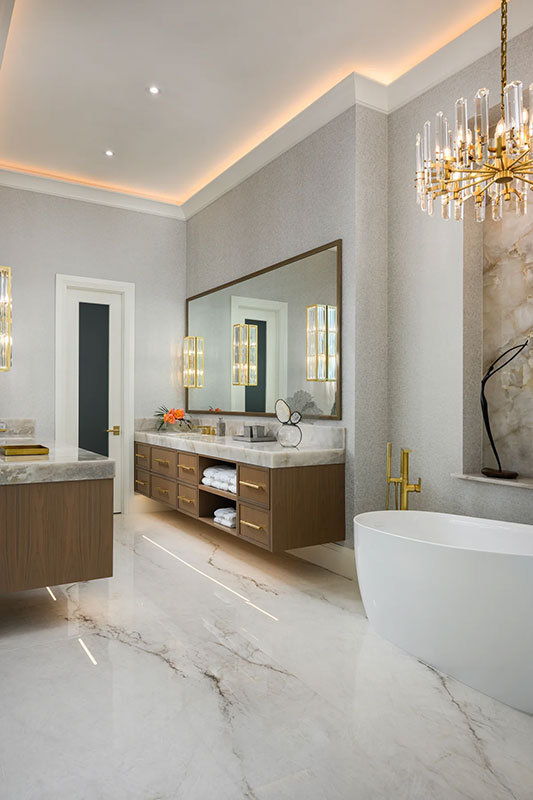 High End Contemporary Master Bath Naples Interior Design by Ficarra Design Associates