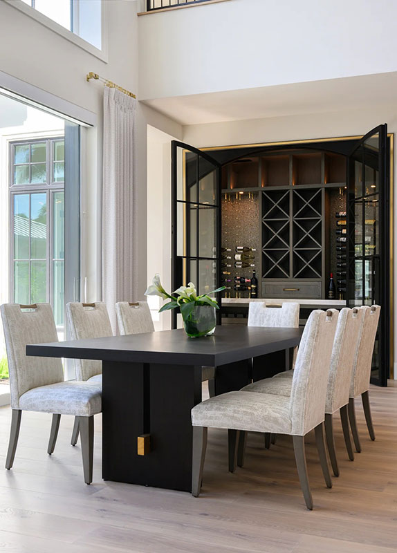 High End Contemporary Dining Room Naples Interior Design by Ficarra Design Associates
