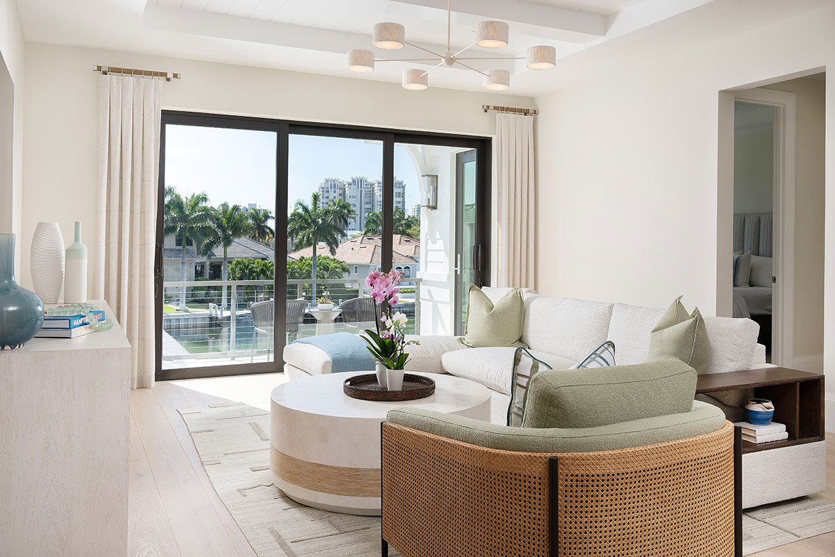Sitting Room - Olde Naples Coastal Transitional Interior Design