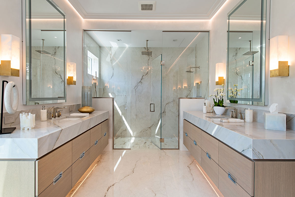 Park Shore Contemporary Interior Design Master Bathroom