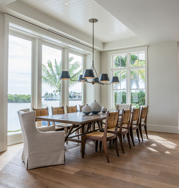 Dining - Port Royal Naples Coastal Transitional Interior Design 