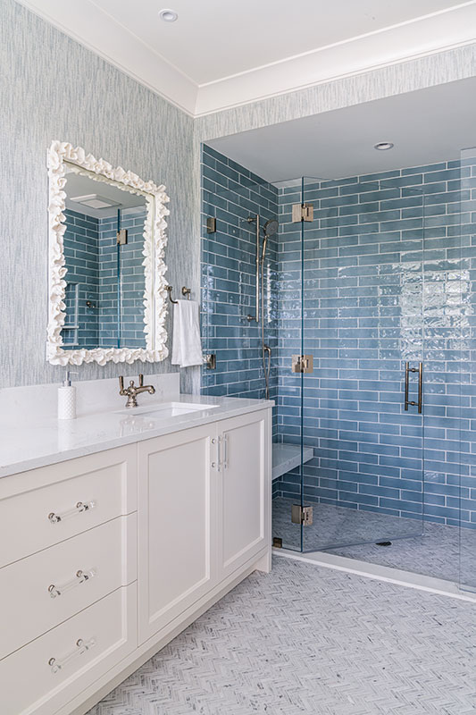 Guest Bath - Port Royal Naples Coastal Transitional Interior Design 