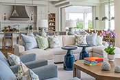 Living Room - Port Royal Naples Coastal Transitional Interior Design 